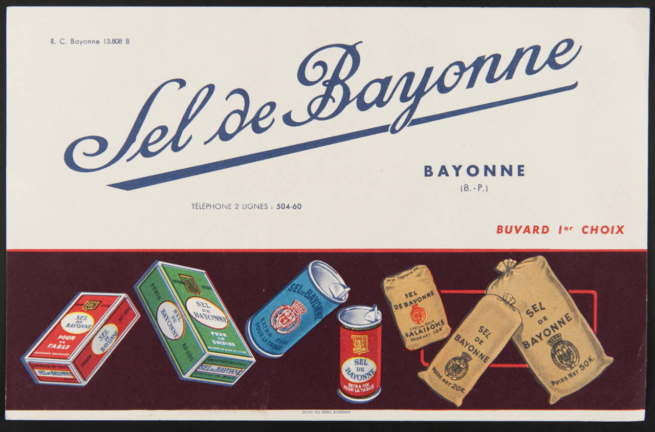 buvard publicitaire Sel de Bayonne 1994.34.413 Photo
