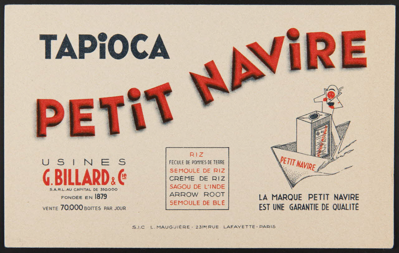 buvard publicitaire TAPIOCA  PETIT NAVIRE 1994.34.427 Photo