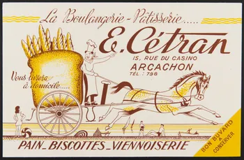 buvard publicitaire La Boulangerie - Pâtisserie....  E. Cétran 1994.34.431  Photo