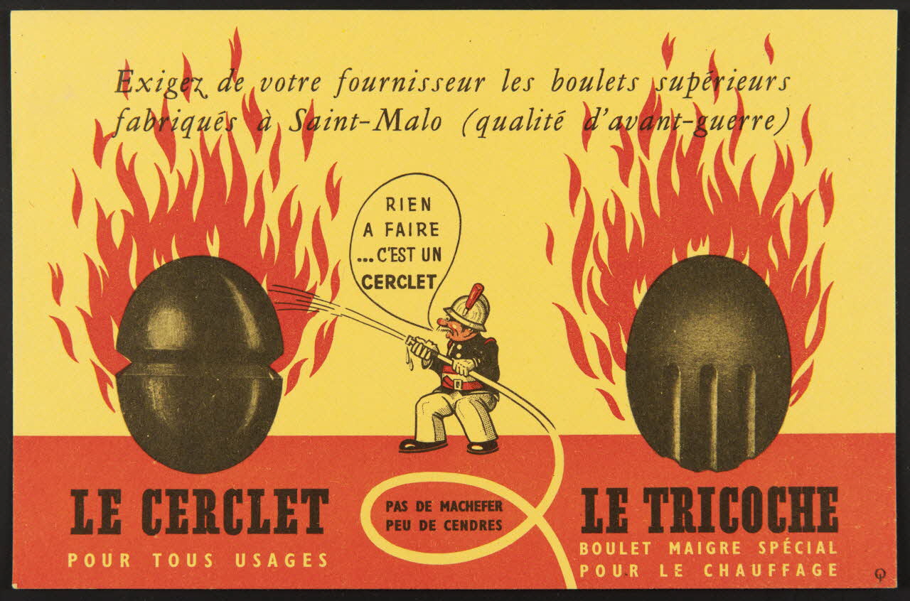 buvard publicitaire Exigez de votre fournisseur les boulets supérieurs  fabriqués à Saint-Malo (qualité d'avant-guerre) 1994.34.441 Photo