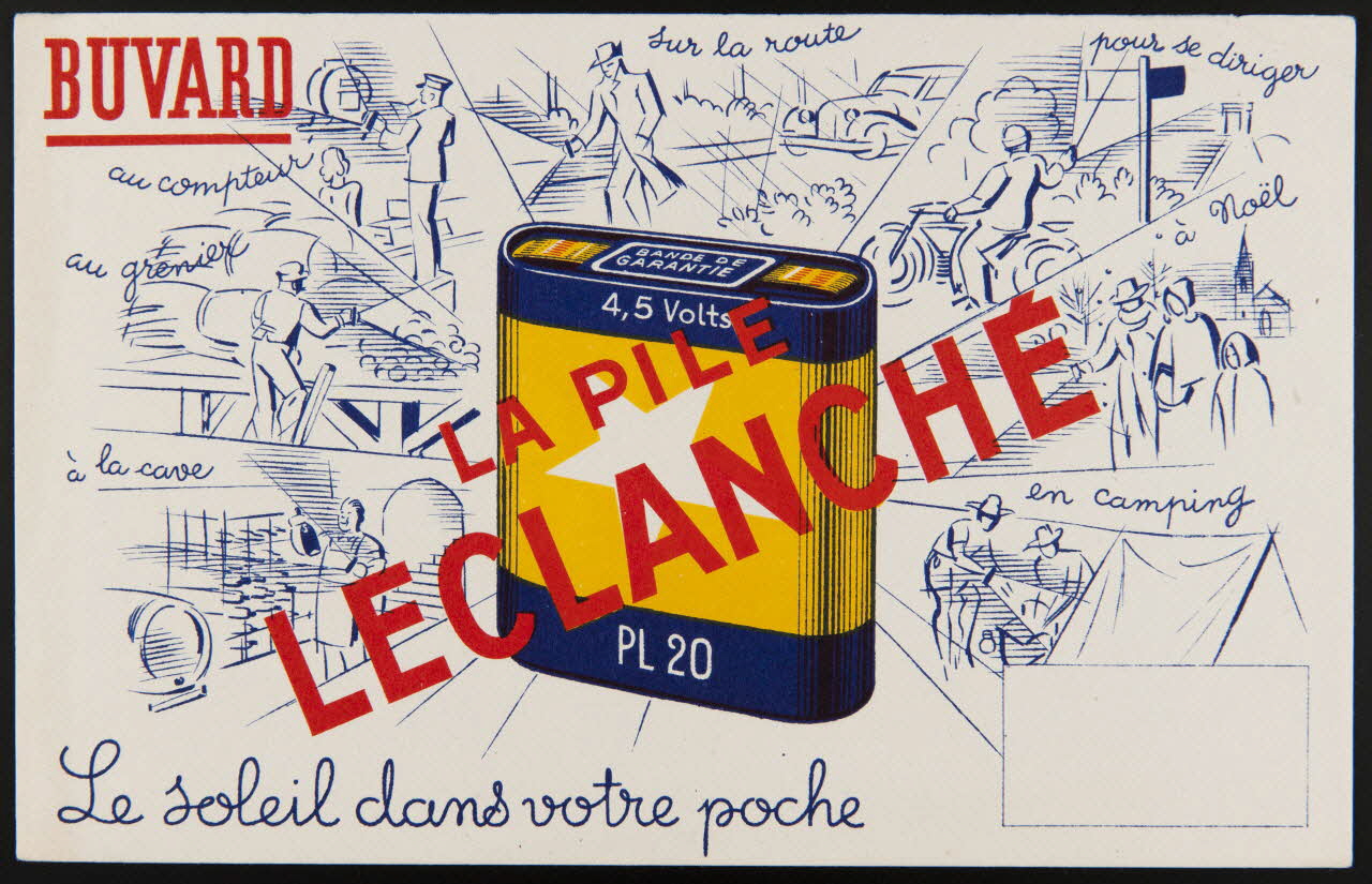 buvard publicitaire LA PILE  LECLANCHE  Le soleil dans votre poche 1994.34.460 Photo