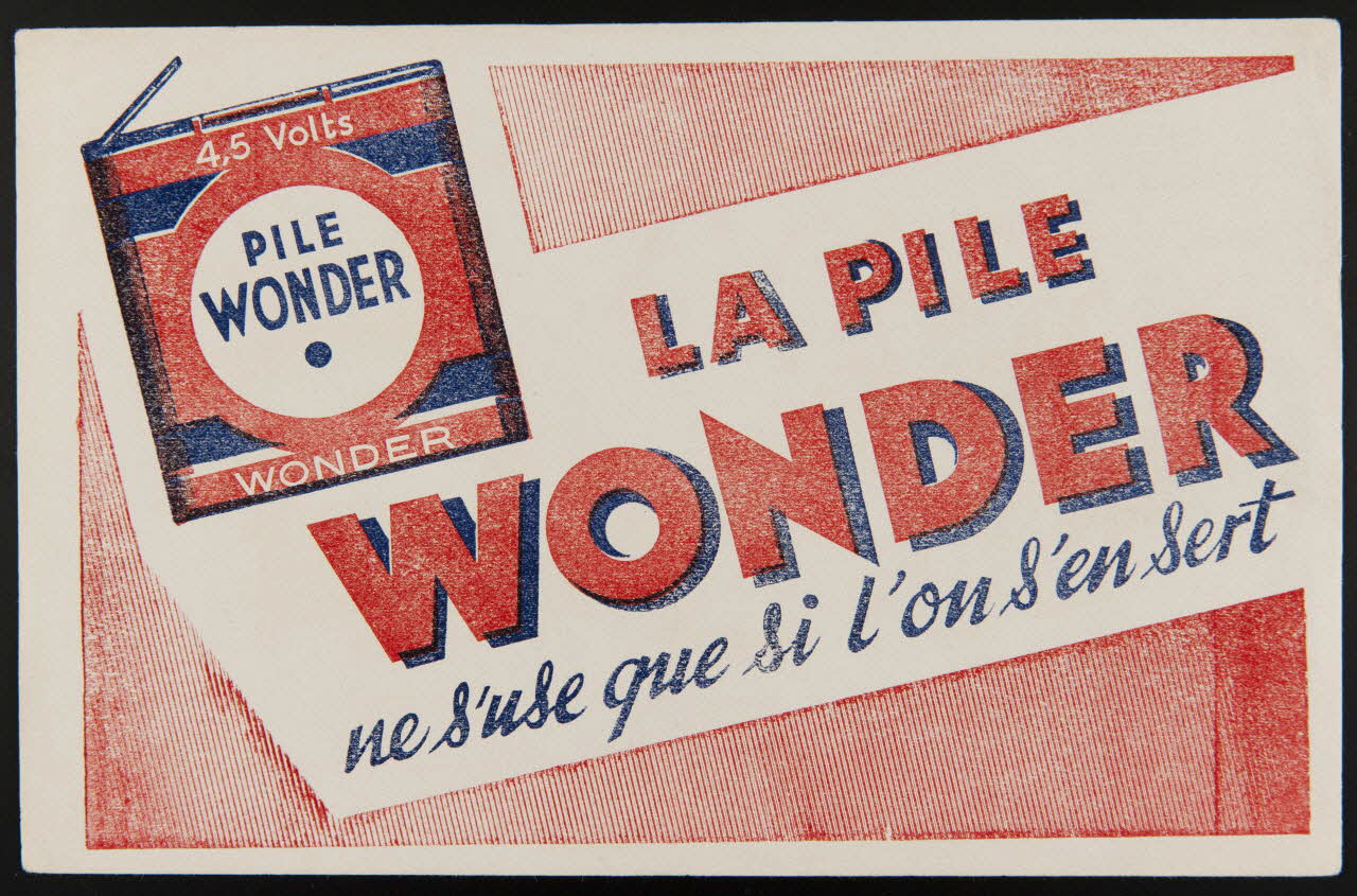 buvard publicitaire LA PILE  WONDER  ne s'use que si l'on s'en sert 1994.34.471 Photo