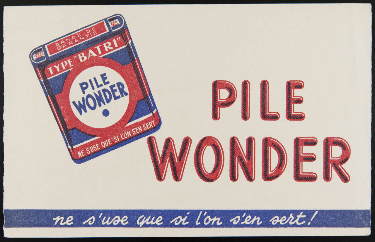 buvard publicitaire PILE  WONDER  ne s'use que si l'on s'en sert ! 1994.34.472 Photo