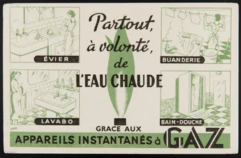 buvard publicitaire Partout,  à volonté,  de  L'EAU CHAUDE 1994.34.475 Photo