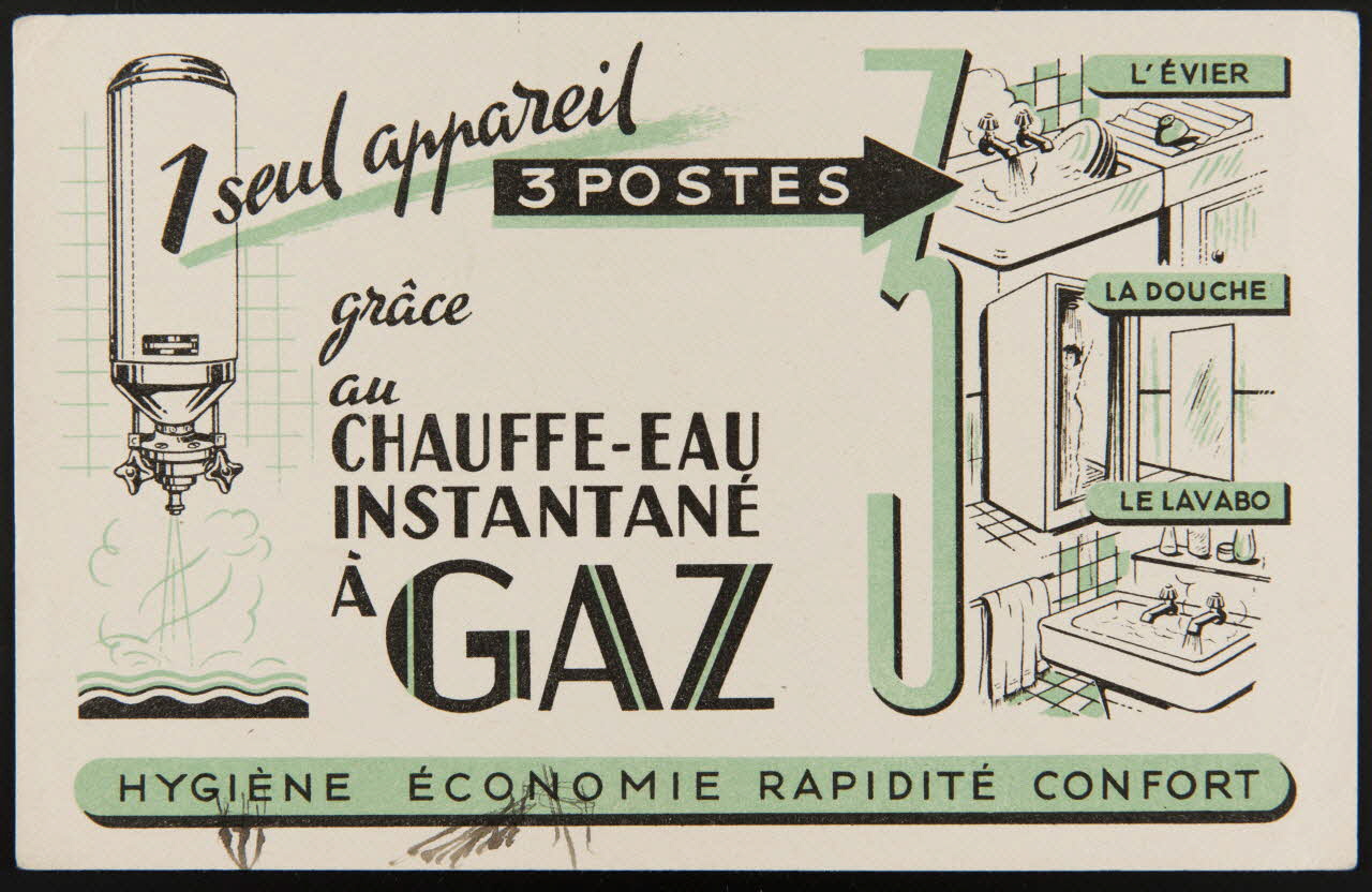 buvard publicitaire grâce  au  CHAUFFE-EAU  INSTANTANE  A  GAZ 1994.34.476 Photo