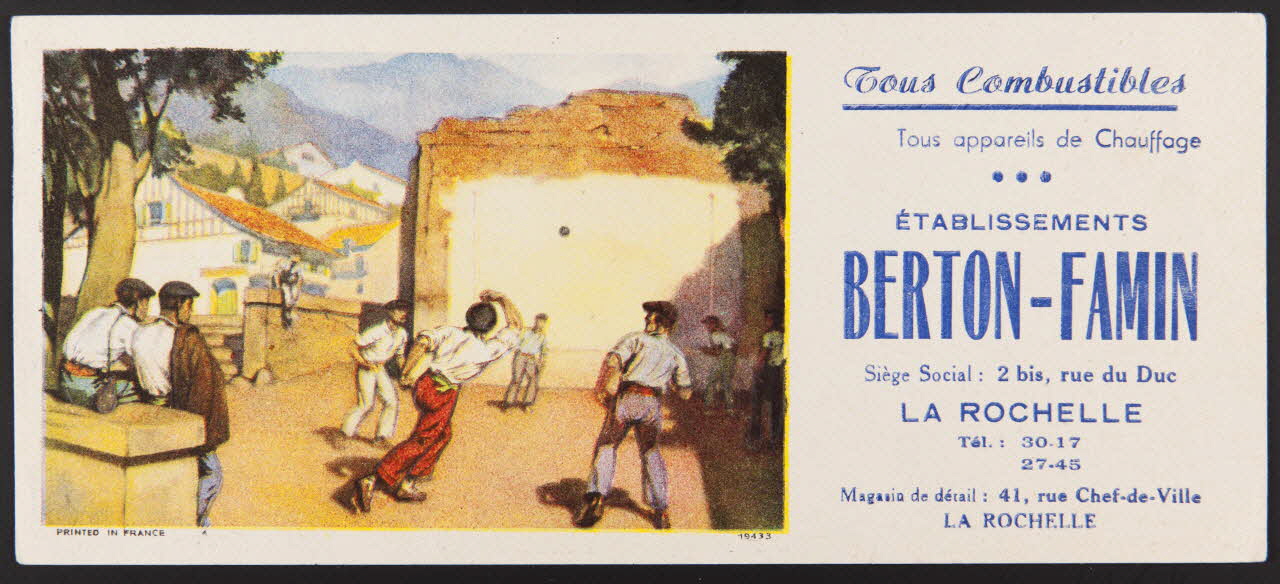buvard publicitaire ETABLISSSEMENTS  BERTON-FAMIN 1994.34.486 Photo