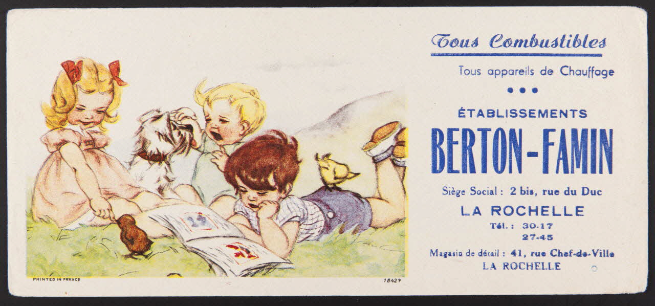 buvard publicitaire ETABLISSSEMENTS  BERTON-FAMIN 1994.34.487 Photo