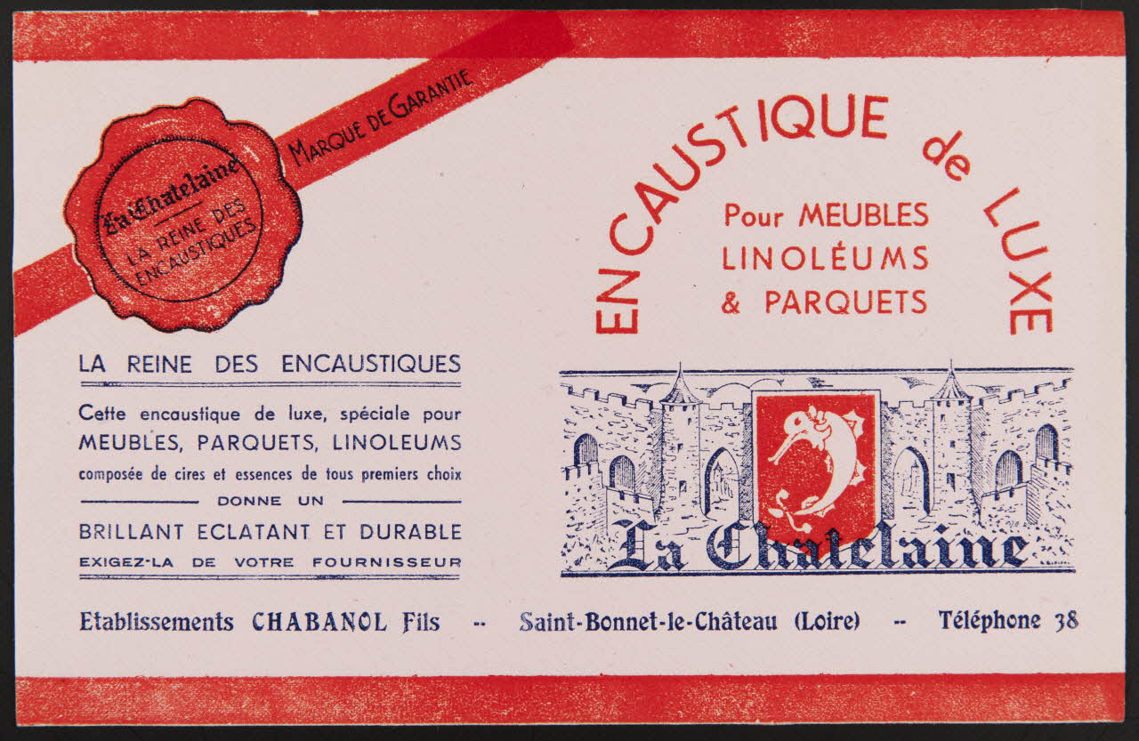 buvard publicitaire La Chatelaine  LA REINE DES  ENCAUSTIQUES 1994.34.491 Photo