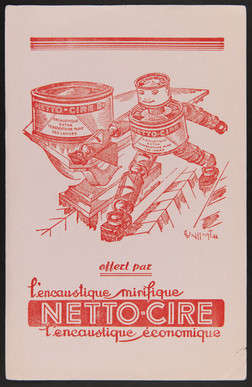 Vaillant buvard publicitaire l'encaustique mirifique  NETTO-CIRE 1942 1994.34.504 Photo