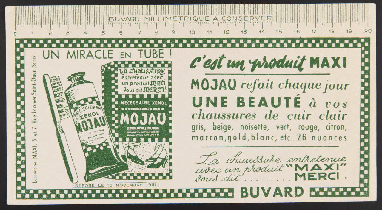 buvard publicitaire UN MIRACLE EN TUBE!  MOJAU 1994.34.540 Photo