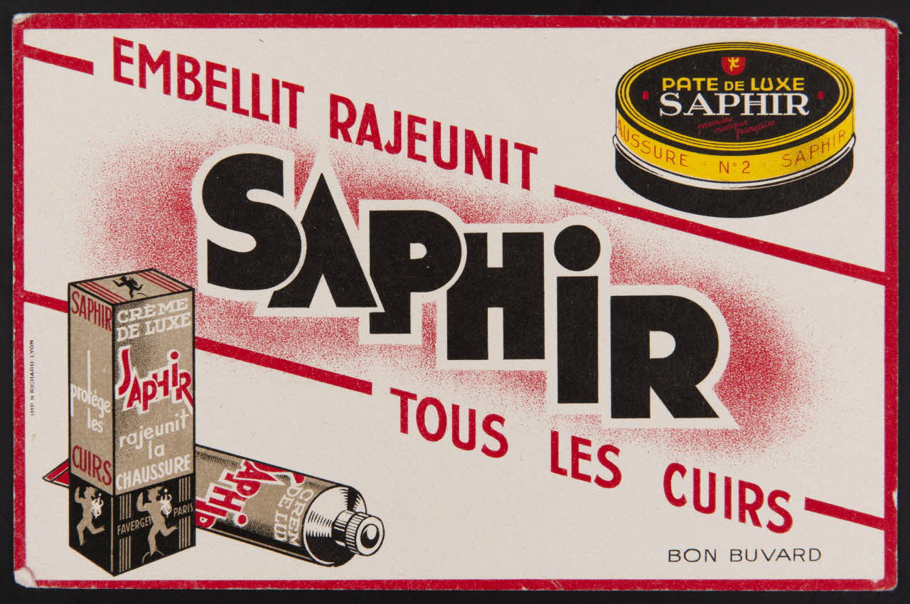 buvard publicitaire EMBELLIT RAJEUNIT  SAPHIR  TOUS LES CUIRS 1994.34.549 Photo