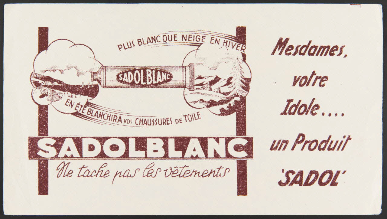 buvard publicitaire PLUS BLANC QUE NEIGE EN HIVER  SADOLBLANC 1994.34.556 Photo