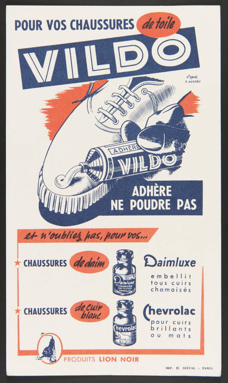 buvard publicitaire POUR VOS CHAUSSURES de toile  VILDO 1994.34.557 Photo