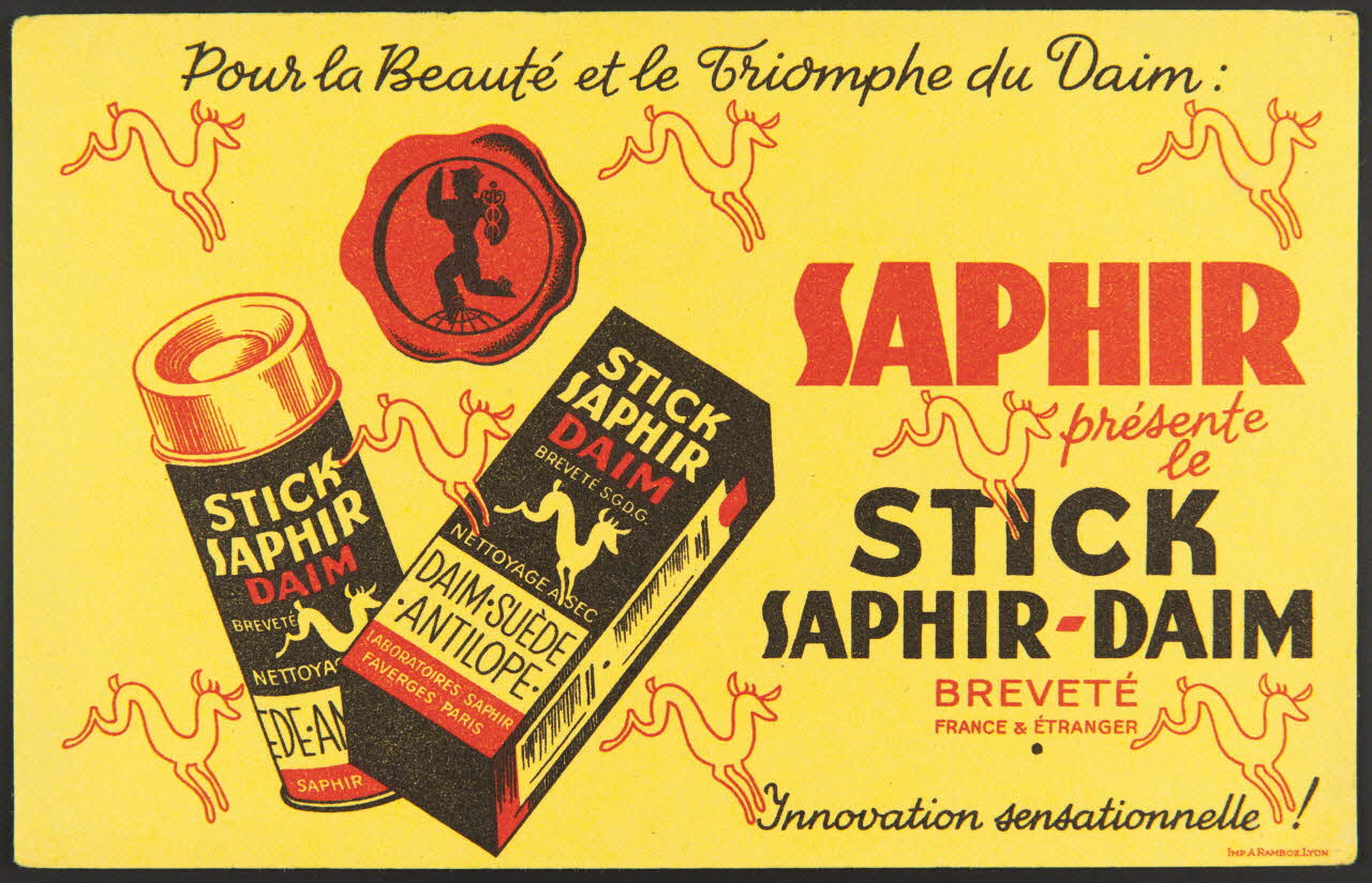 buvard publicitaire Pour la Beauté et le Triomphe du Daim :  SAPHIR 1994.34.561 Photo
