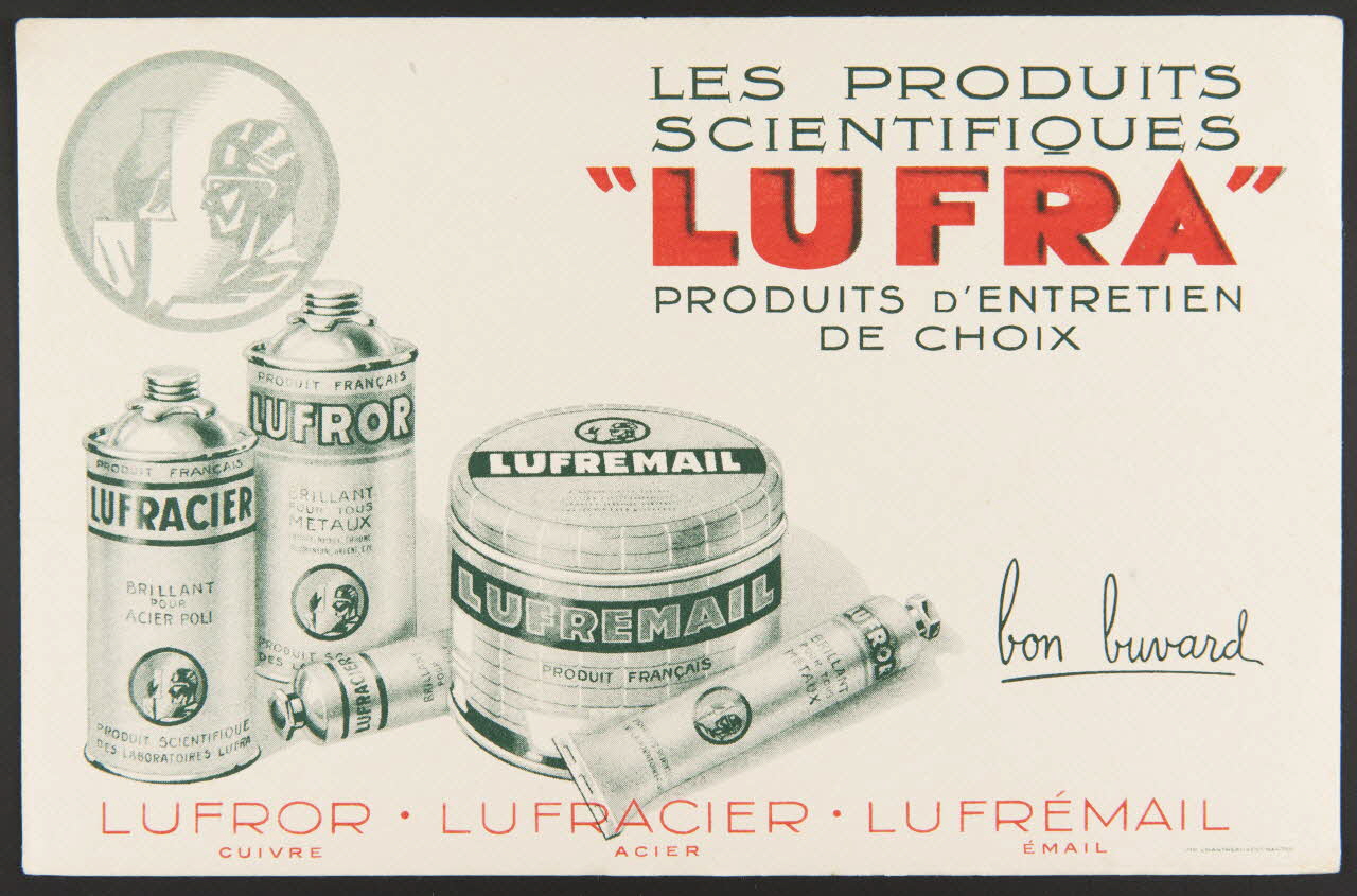 buvard publicitaire LES PRODUITS  SCIENTIFIQUES  "LUFRA" 1994.34.573 Photo