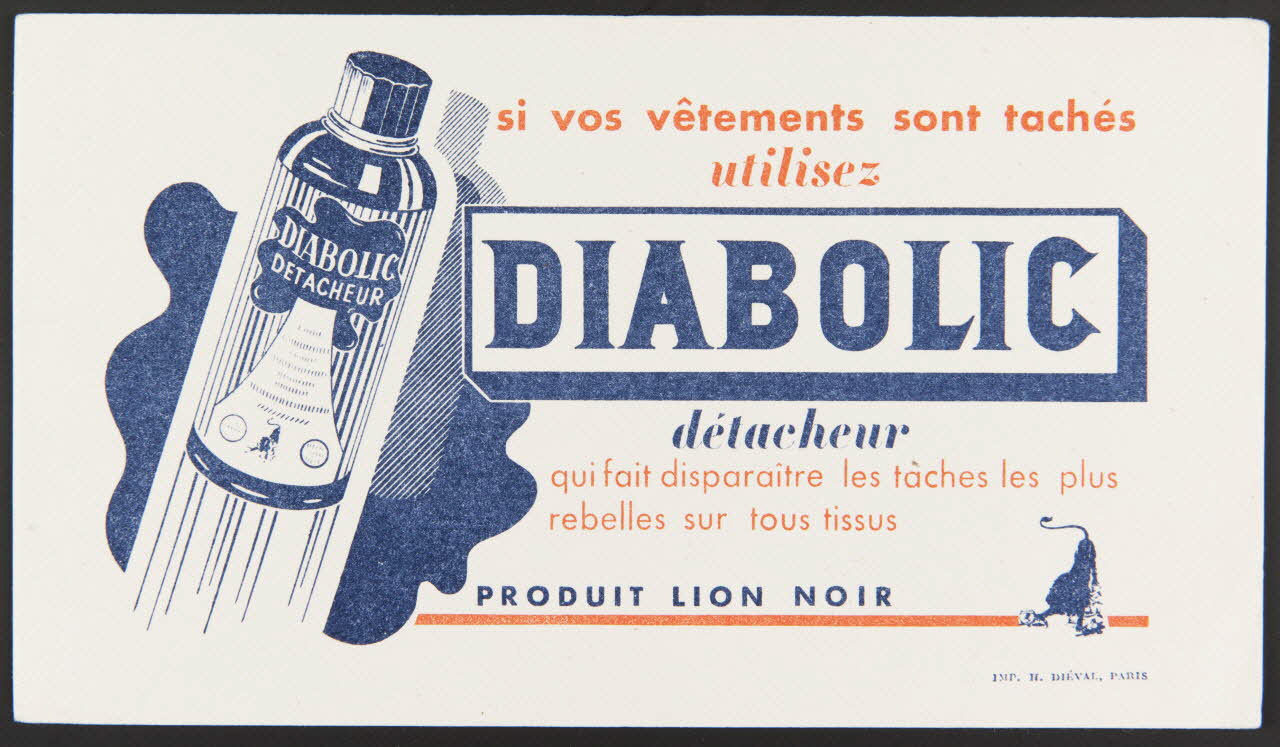 buvard publicitaire si vos vêtement sont tachés  utilisez  DIABOLIC 1994.34.579 Photo