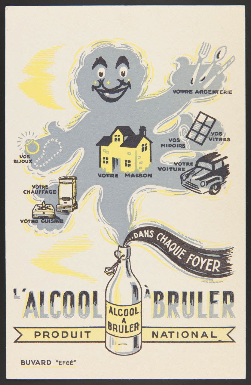 buvard publicitaire ...DANS CHAQUE FOYER  L'ALCOOL A BRULER 1994.34.610 Photo