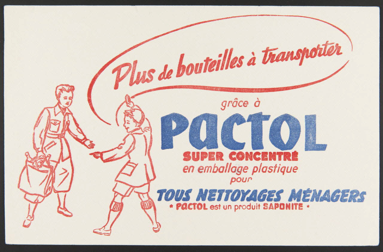 buvard publicitaire Plus de bouteilles à transporter  grâce à  PACTOL 1994.34.618 Photo