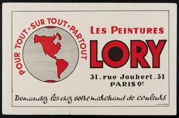 buvard publicitaire LES PEINTURES  LORY 1994.34.636  Photo