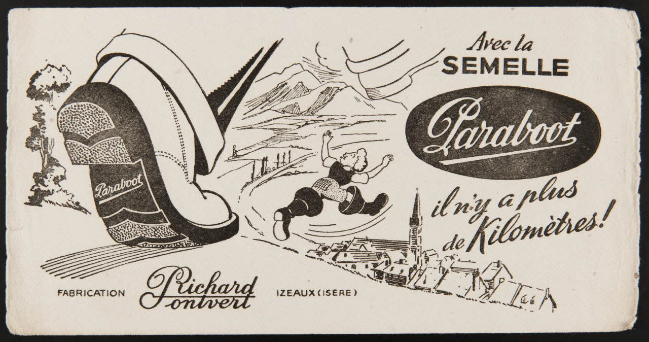 buvard publicitaire Avec la  SEMELLE  Paraboot  il n'y a plus  de Kilomètres! 1994.34.690 Photo