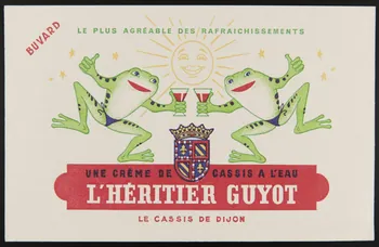 buvard publicitaire UNE CREME DE  CASSIS A L'EAU  L'HERITIER GUYOT 1994.34.7 Photo