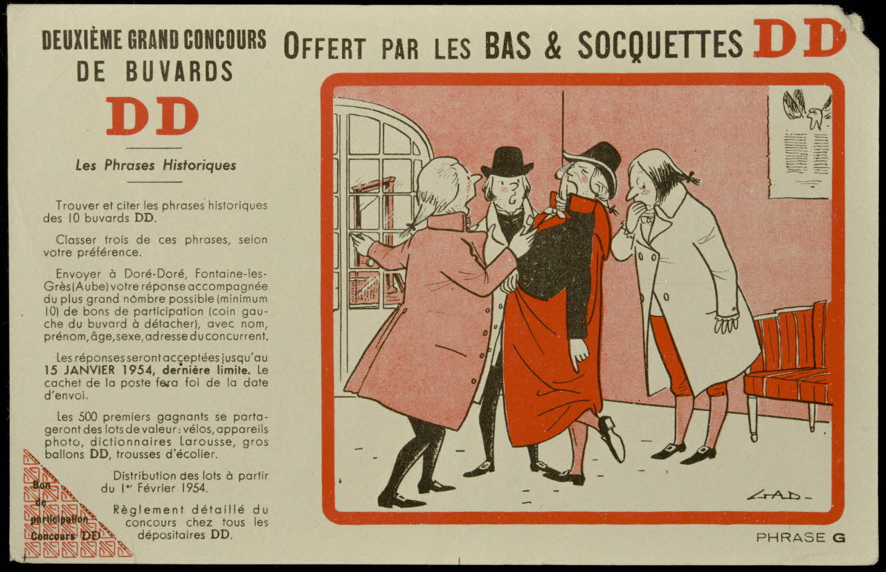 buvard publicitaire OFFERT PAR LES BAS & SOQUETTES DD 1994.34.703 Photo