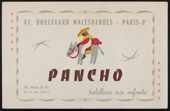 buvard publicitaire PANCHO  habillera vos enfants 1994.34.749 Photo