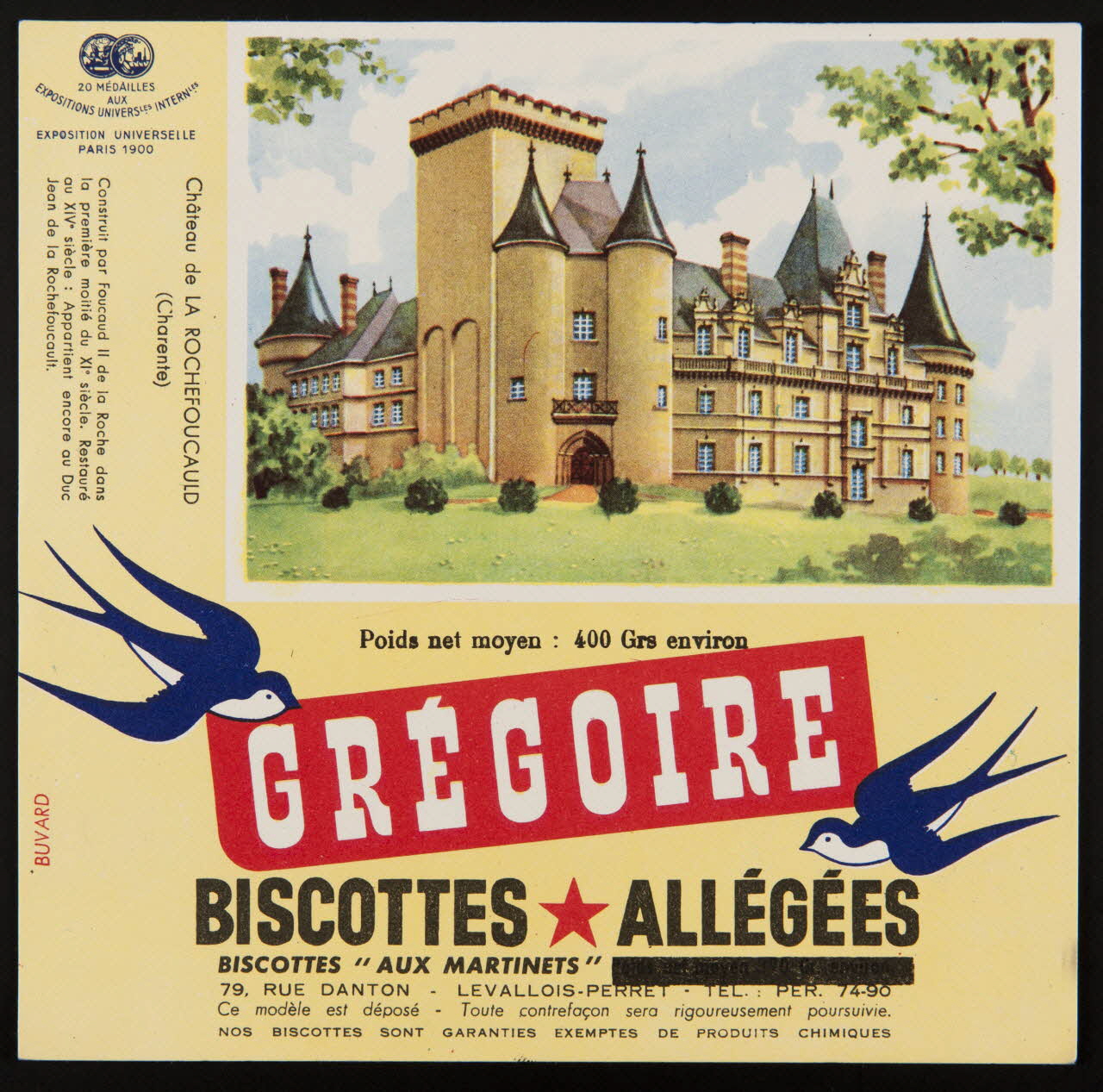 buvard publicitaire GREGOIRE  BISCOTTES ALLEGEES 1994.34.75 Photo