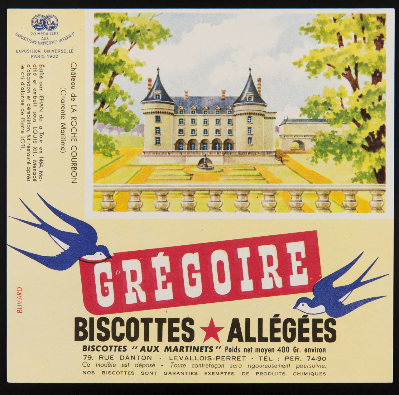 buvard publicitaire GREGOIRE  BISCOTTES ALLEGEES 1994.34.76 Photo