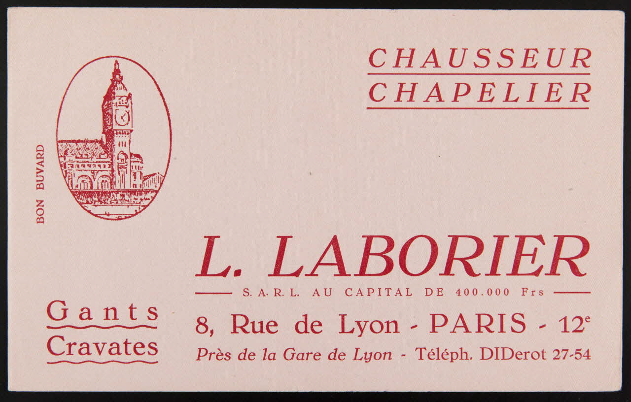 buvard publicitaire CHAUSSEUR  CHAPELIER 1994.34.769 Photo