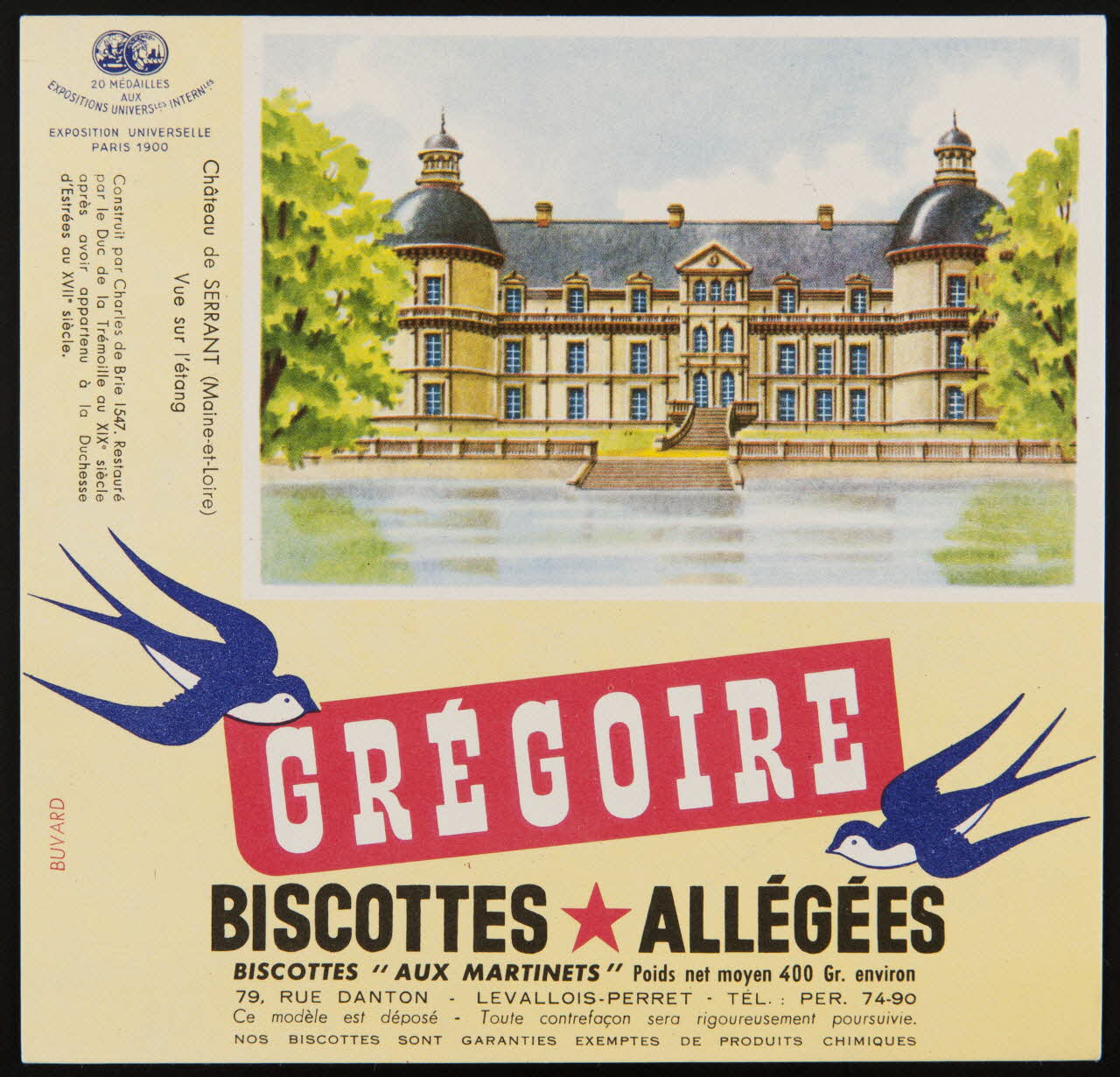buvard publicitaire GREGOIRE  BISCOTTES ALLEGEES 1994.34.77 Photo
