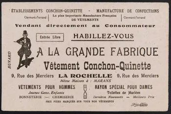 buvard publicitaire Vêtement Conchon-Quinette 1994.34.778 Photo