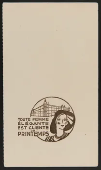 buvard publicitaire TOUTE FEMME  ELEGANTE  EST CLIENTE  DU  PRINTEMPS 1994.34.781 Photo