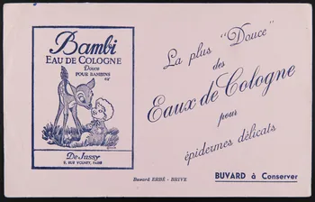 buvard publicitaire La plus "Douce"  des  Eaux de Cologne 1994.34.827 Photo