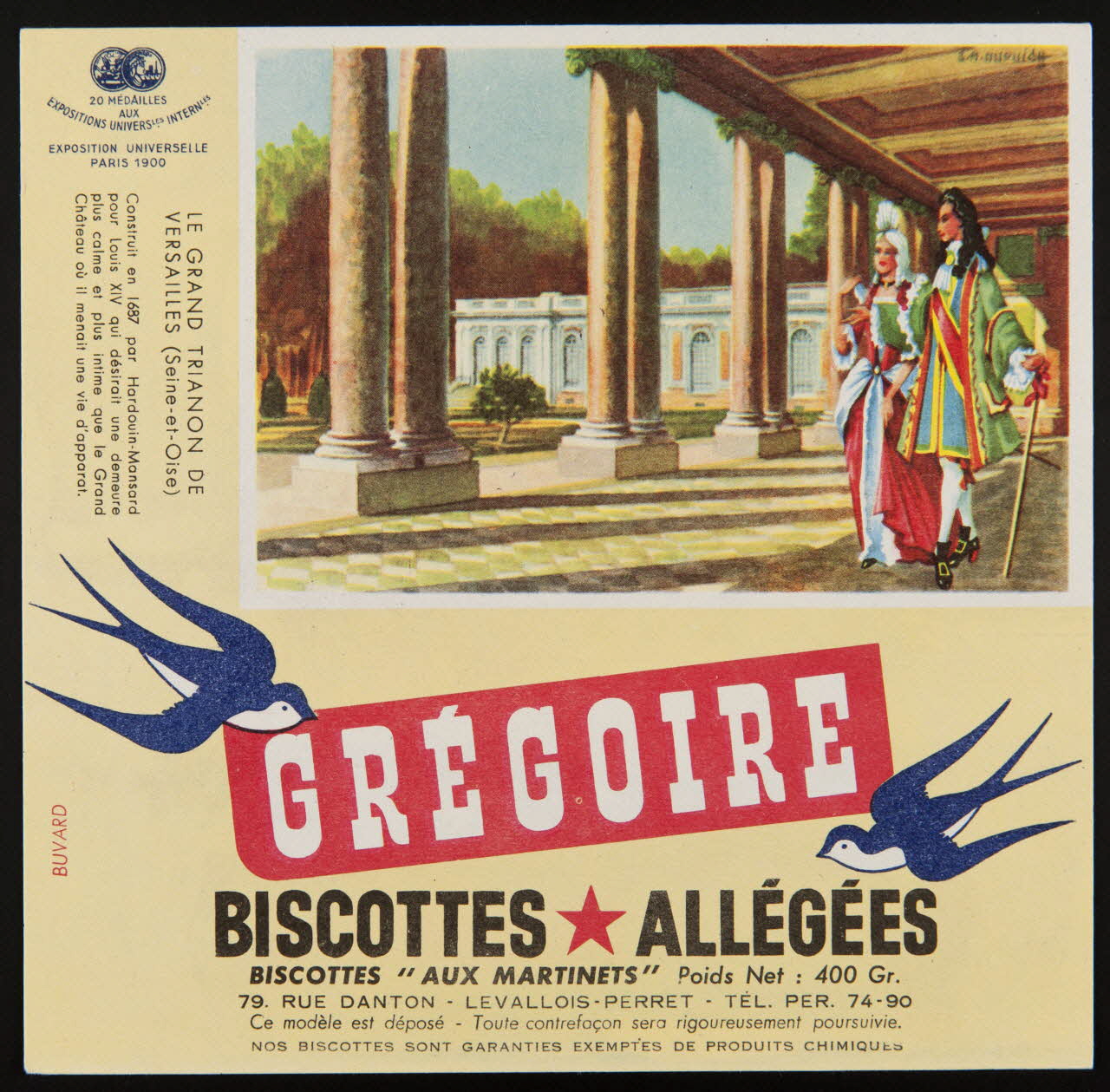 buvard publicitaire GREGOIRE  BISCOTTES ALLEGEES 1994.34.83 Photo