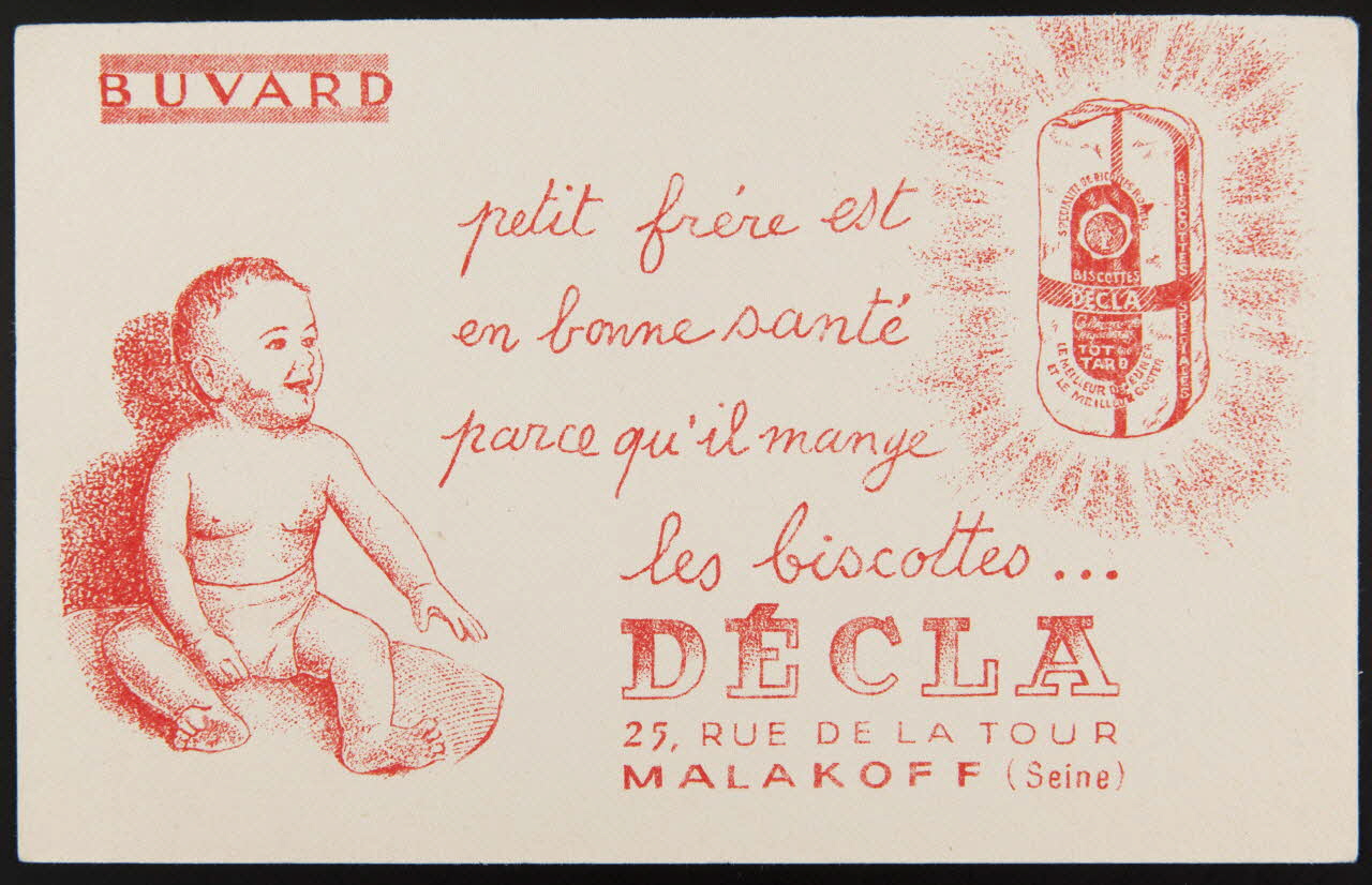 buvard publicitaire les biscottes...  DECLA 1994.34.834 Photo