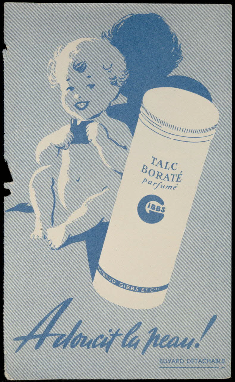 buvard publicitaire TALC  BORATE  parfumé  GIBBS 1994.34.837 Photo