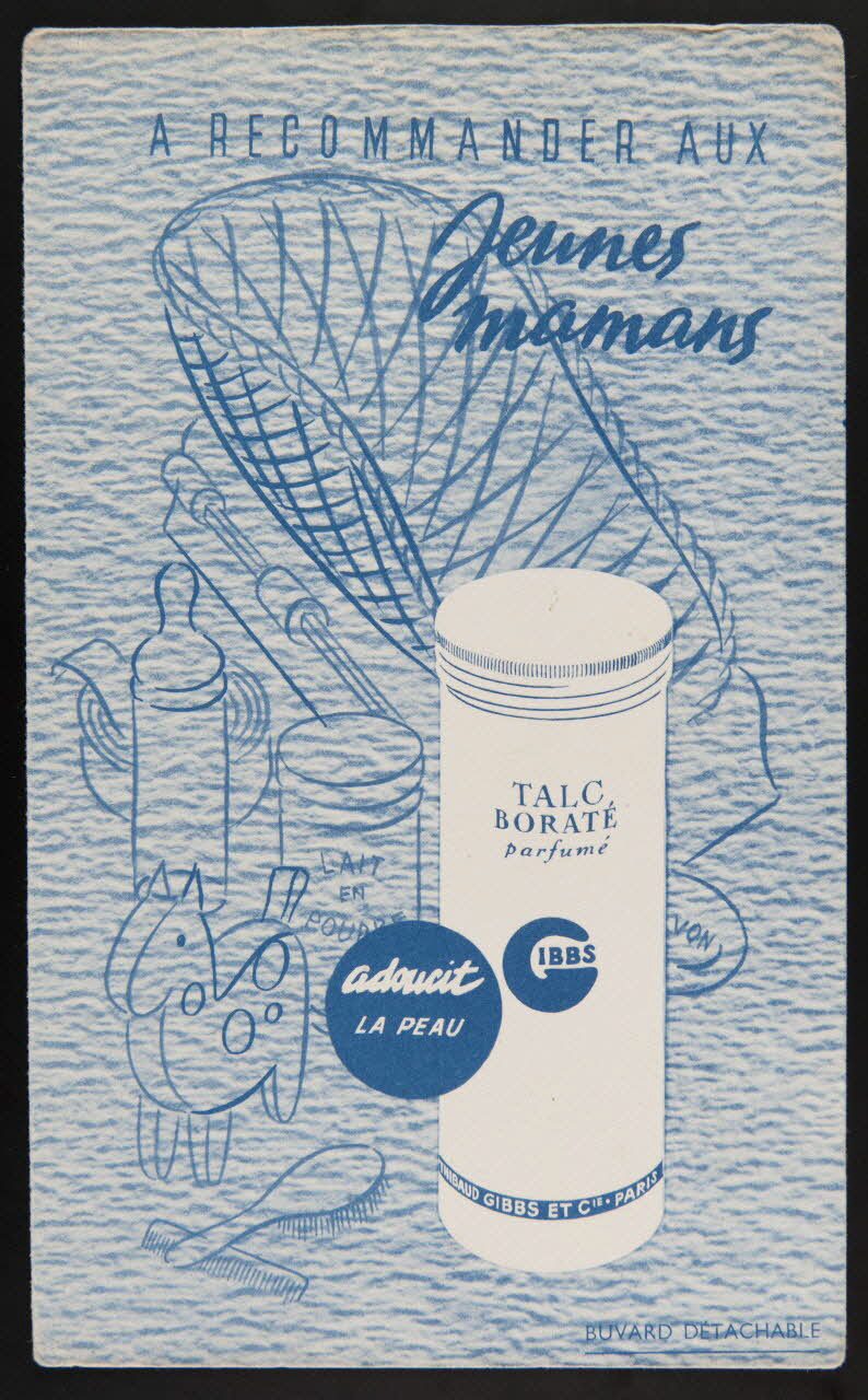 buvard publicitaire TALC  BORATE  parfumé  GIBBS 1994.34.838 Photo