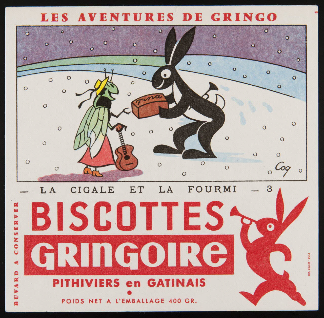 buvard publicitaire BISCOTTES  GRINGOIRE 1994.34.84 Photo