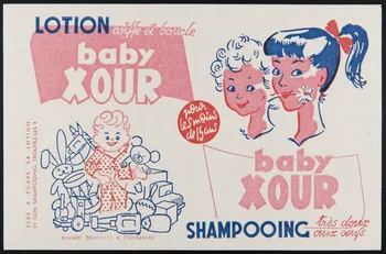 buvard publicitaire LOTION coiffe et boucle  baby  XOUR 1994.34.843 Photo