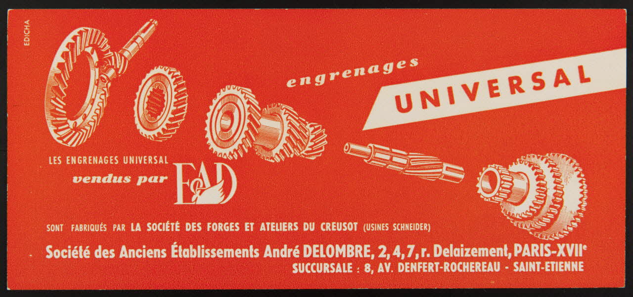 buvard publicitaire engrenages  UNIVERSAL 1994.34.851 Photo