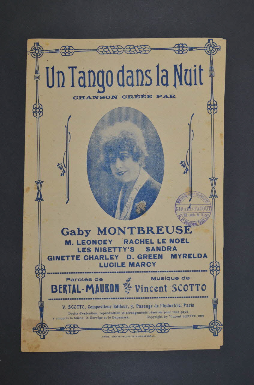 Marcel Bertal ; Vincent Scotto ; Louis Maubon ; Gaby Montbreuse chanson petit format Île-de-France, France 1919 1966.189.105 Photo Mucem