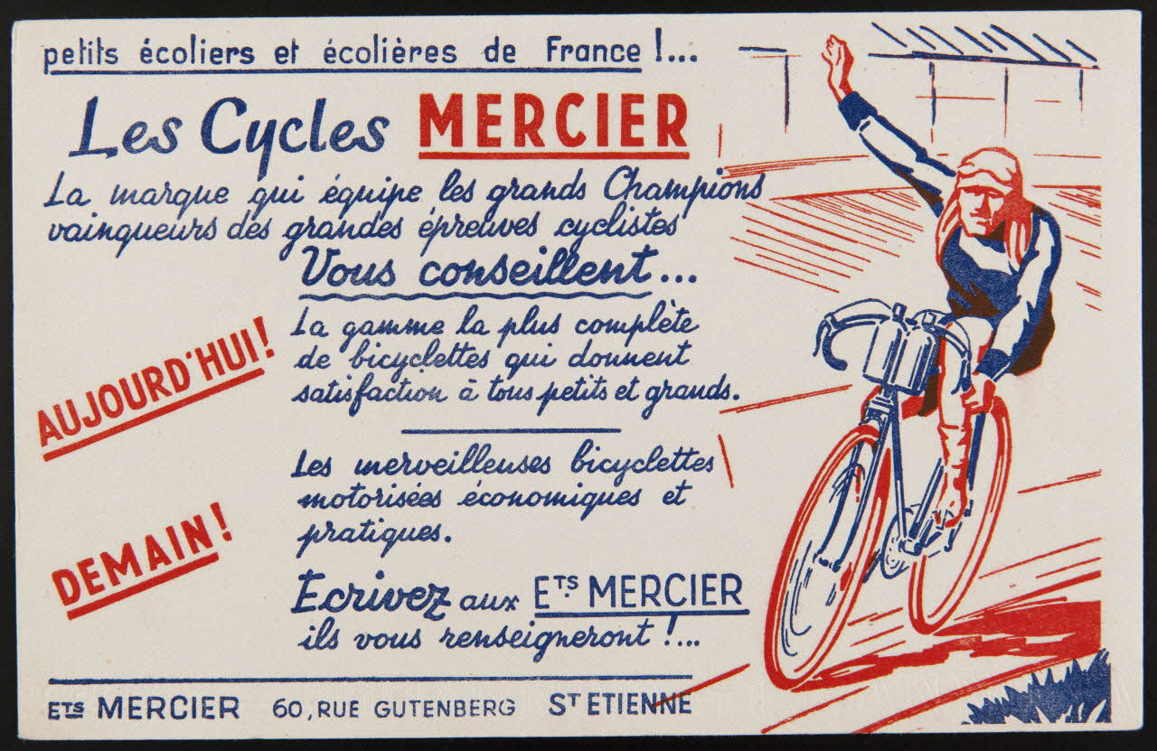 buvard publicitaire Les Cycles MERCIER 1994.34.861 Photo