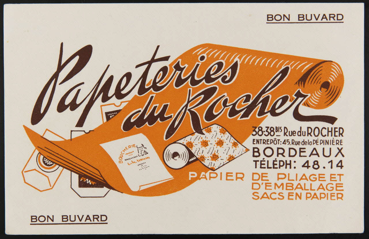 buvard publicitaire Papeteries  du Rocher 1994.34.891 Photo
