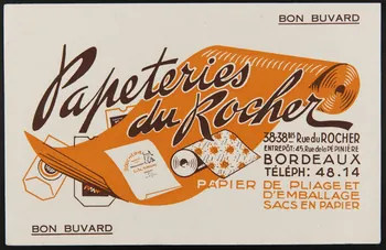 buvard publicitaire Papeteries  du Rocher 1994.34.891  Photo
