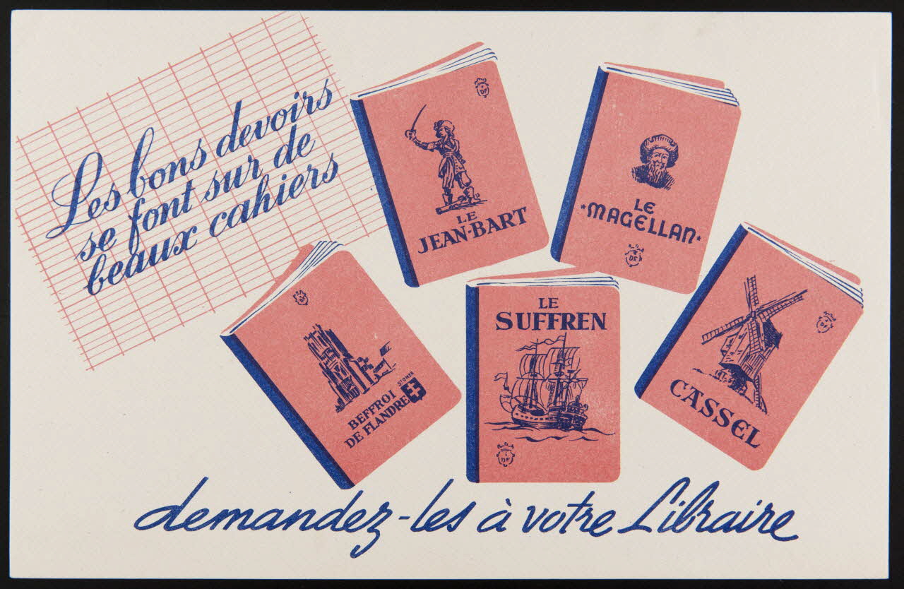 buvard publicitaire Les bons devoirs  se font sur de  beaux cahiers 1994.34.896 Photo