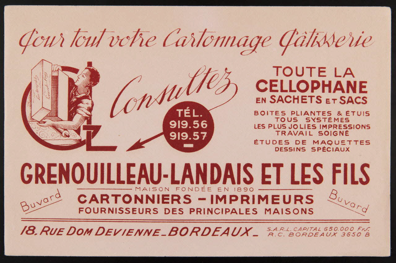 buvard publicitaire TOUTE LA  CELLOPHANE  EN SACHETS ET SACS 1994.34.899 Photo