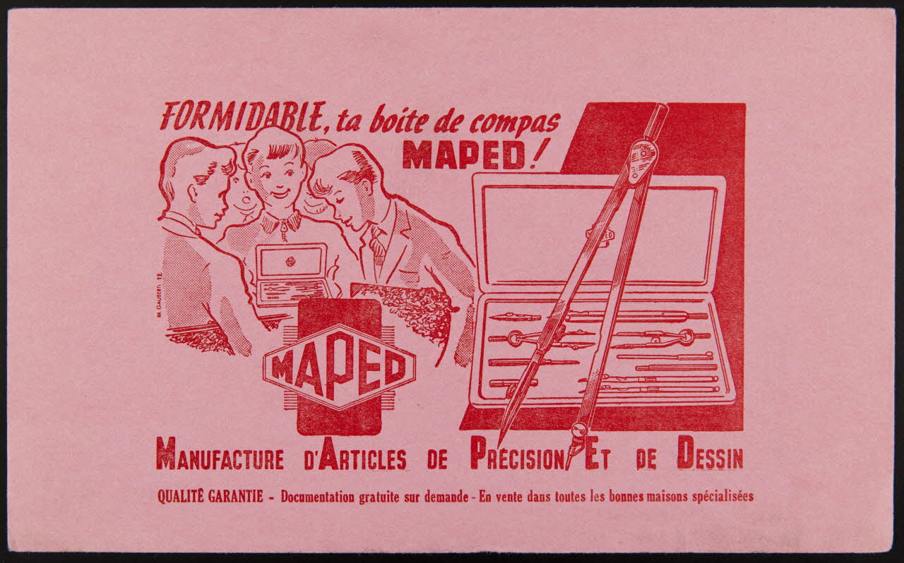 buvard publicitaire FORMIDABLE, ta boîte de compas  MAPED ! 1994.34.902 Photo