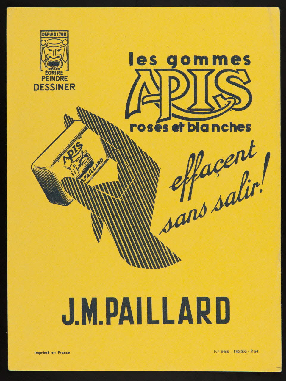 buvard publicitaire LES GOMMES  APIS  roses et blanches 1994.34.903 Photo