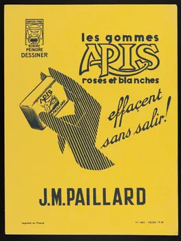 buvard publicitaire LES GOMMES  APIS  roses et blanches 1994.34.903 Photo